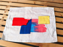 5 yuan 3 Nordic graffiti wind cotton fine grain canvas single-layer napkin napkin small tea towel two sizes optional