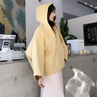 MMCO mùa đông trùm đầu áo khoác len nhỏ nữ ngắn phần Hàn Quốc 2018 áo khoác len mới áo bomber nữ