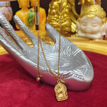 Dingding Buddha amulet Thai Buddha amulet Yan beckoning female Shen clavicle necklace Talisman tube necklace gold