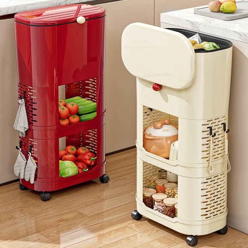 Japanese Imported Kitchen Trash Can, New Model, Large Capacity, with Lid, No Need to Bend Over, Tall Design, Movable, Multifunctional Storage Rack Japanese Imported Kitchen Trash Can, New Model, Large Capacity, with Lid, No Need to Bend Over, Tall Design, Movable, Multifunctional Storage Rack