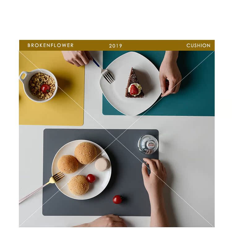 Ins gió đơn giản dày silicone Hàn Quốc placemat PVC Bắc Âu trẻ em bộ đồ ăn cách nhiệt coaster sinh viên - Khăn trải bàn khăn trải bàn dài