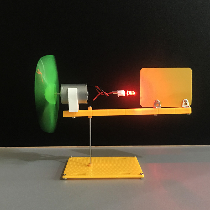 F5 LED red color light micro wind turbine small production science and teaching physics manual assembly puzzle toys