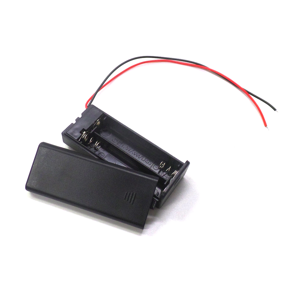 AAA No. 7 2 sections with cover and switch battery box in series with cover electronic model DIY production accessories
