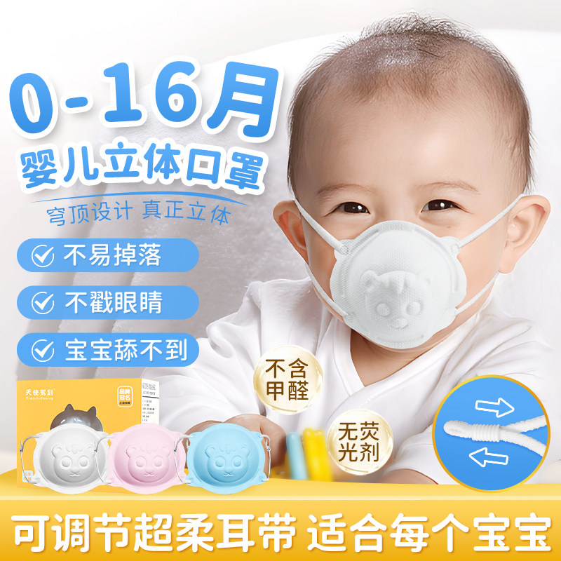 婴儿口罩防甲流6-12个月小月龄婴幼儿专用春节外出防飞沫防护用