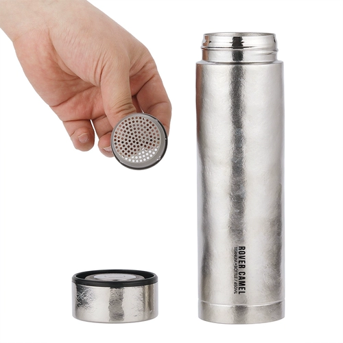 Range Rover Pure Titanium Cup Tea Filter Теплоизоляция чашка дикого лагеря двойной слой ледяной цветок повседневный анти -хот -чайный бизнес титановый водный чашка