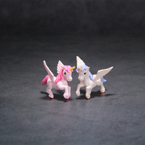 Winged unicorn pony simulation animal model Childrens house boy and girl toy mini ultra-small miniature