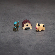 Farm cow childrens house toys Male and female childrens ornaments mini cute ultra-small miniature simulation animal model