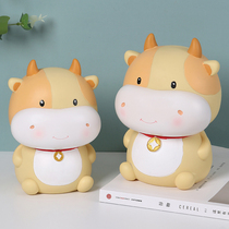 Money bull piggy bank Zodiac cattle year children anti-fall storage can take piggy bank boy girl creative piggy bank