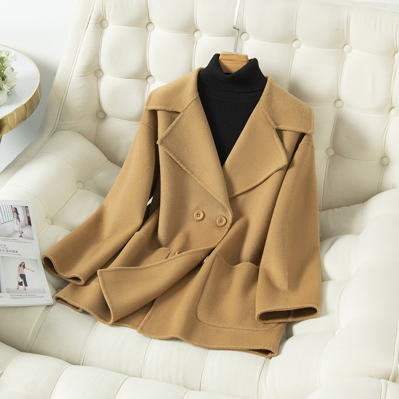 New Autumn and Winter High-End Women's Double-Sided Cashmere Coat, Mid-Length Suit Collar Pure Wool Double-Sided Woolen Coat New Autumn and Winter High-End Women's Double-Sided Cashmere Coat, Mid-Length Suit Collar Pure Wool Double-Sided Woolen Coat