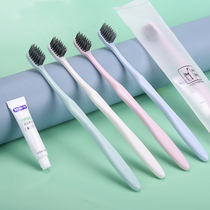 Disposable toothbrush toothpaste set home hospitality hotel special bamboo charcoal soft hair tooth comb spot