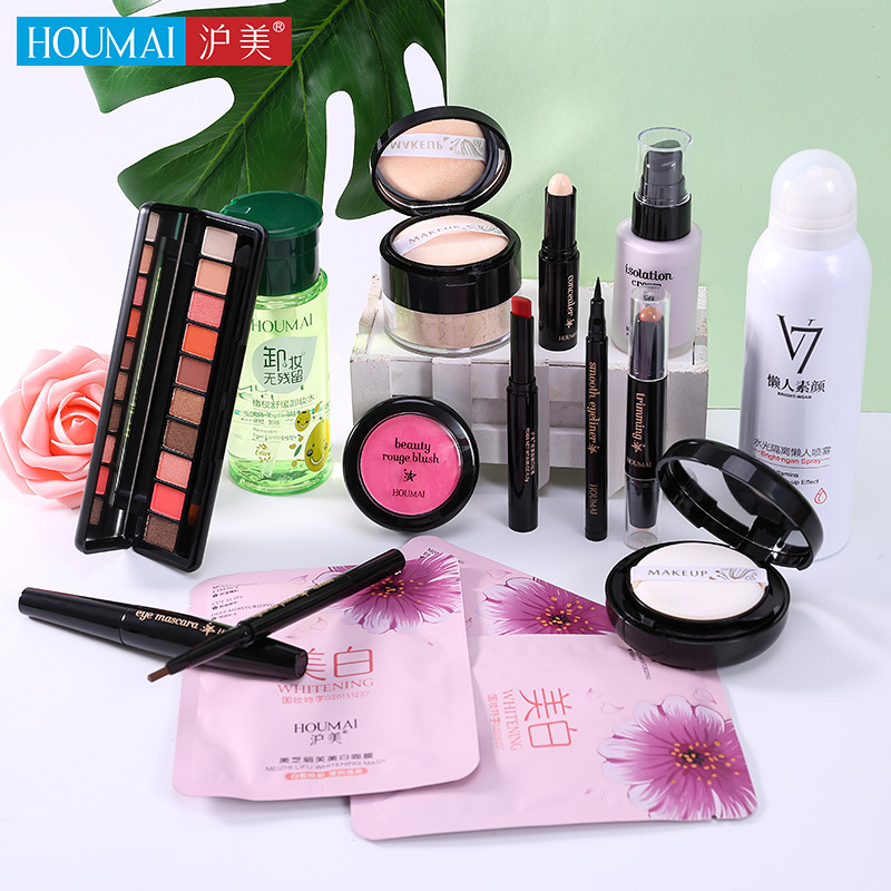 [10 bộ] Bộ mỹ phẩm Thượng Hải và Hoa Kỳ bộ trang điểm hoàn chỉnh cho người mới bắt đầu không thấm nước mạng lưới sinh viên màu đỏ chính hãng - Bộ trang điểm kẻ eyeliner