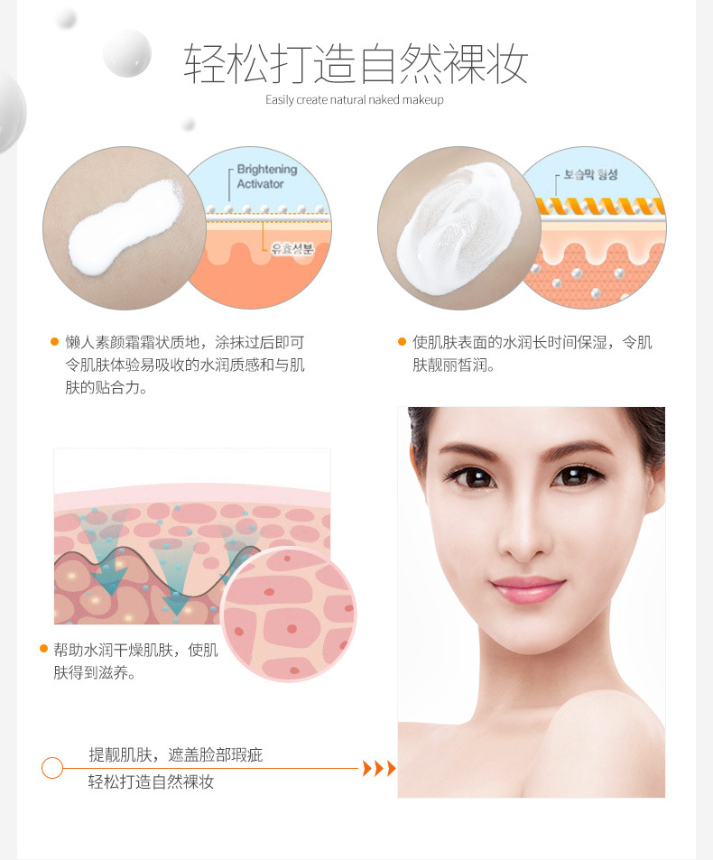 泉 Bộ trang điểm hàng ngày Kết hợp BB Cream Face Cream Sơ cấp Sinh viên tự nhiên Trang điểm nhẹ Trang điểm màu nude Chính hãng - Bộ trang điểm phấn phủ gucci