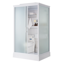 Integral shower room partition Rural shower room dry and wet separation glass sliding door Simple shower room integrated bathroom