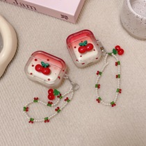 ins girly heart gradient red cherry suitable for apple earphone protective cover airpodspro2 wireless bluetooth earphone shell 3rd generation airpod1 generation ipod earphone cover airp