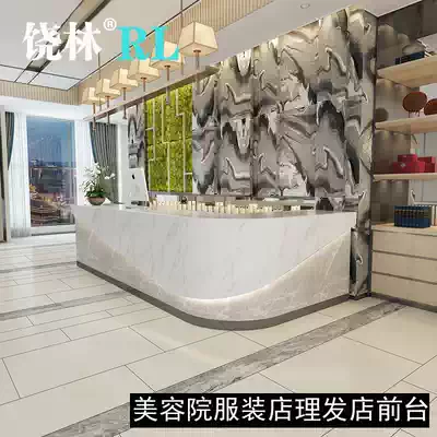 Beauty salon counter nurse table reception desk desk cashier curved marble cashier table bar company front desk corner