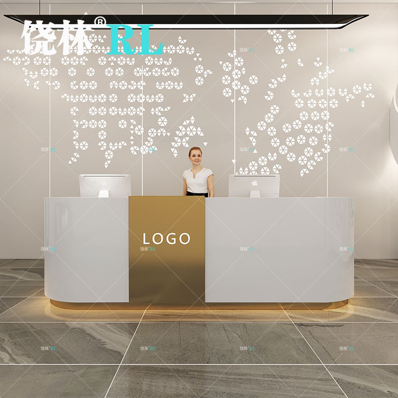 Simple modern cashier Light luxury clothing store Bar Company Hotel beauty salon Sales department Front desk Reception desk table