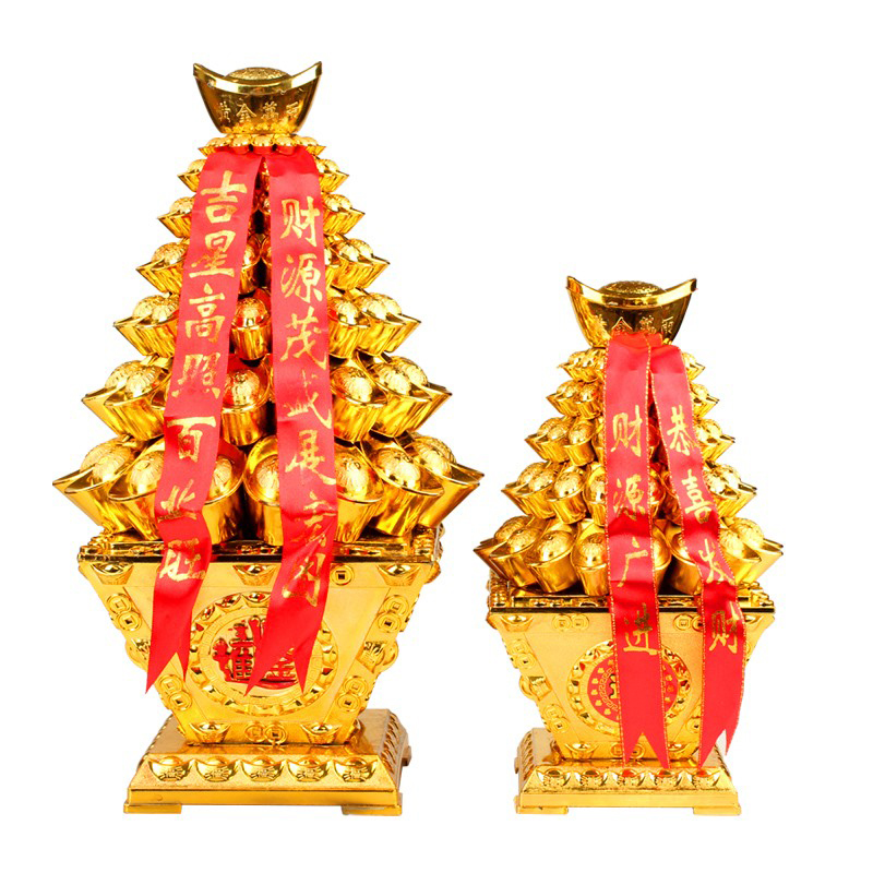 Juyuange Golden Yuanbao Mountain Quartet Bucket Cornucopia Ornament Company Opening Gift Home Furnishing