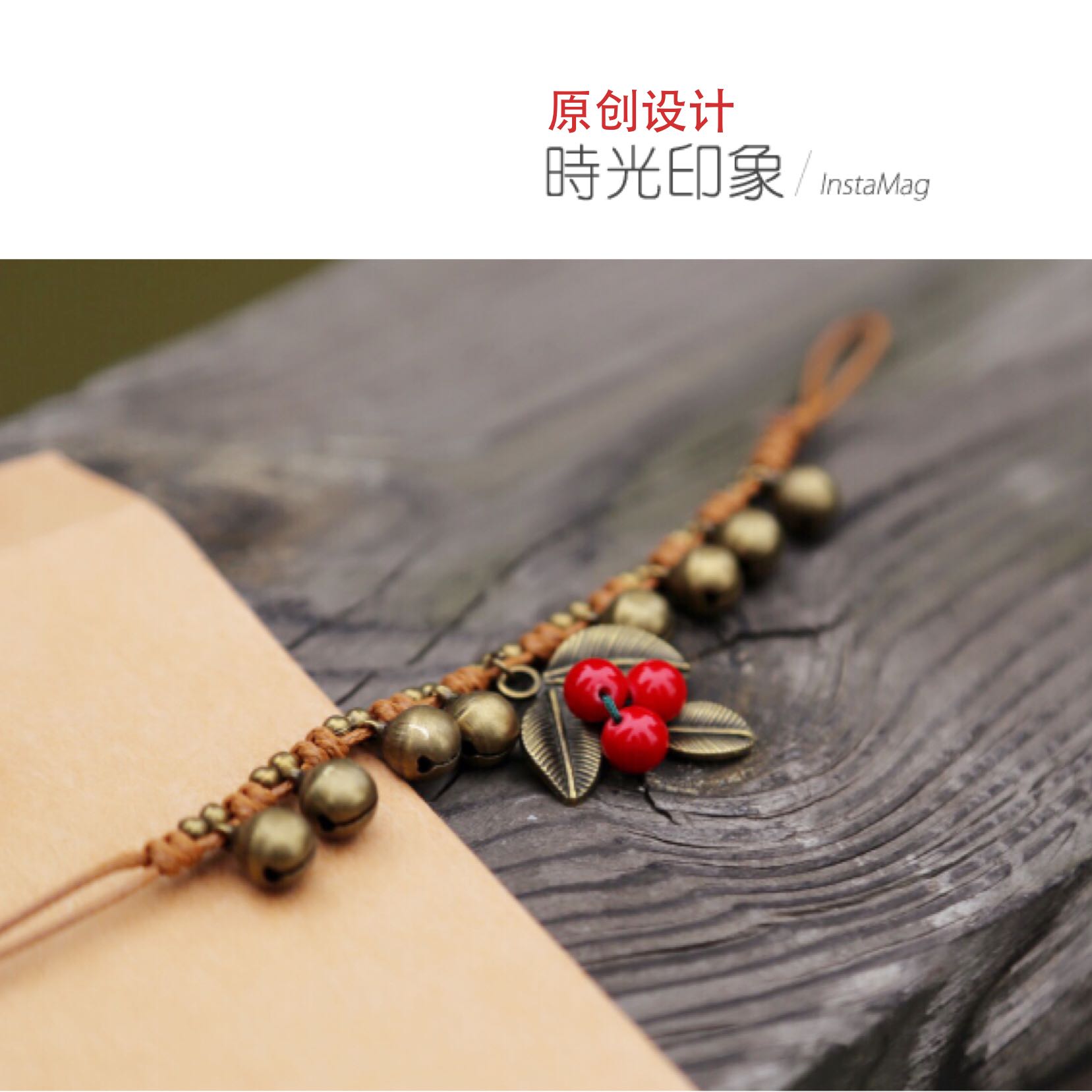 Vòng tay nữ vòng chân nữ thủ công Sen retro dệt màu đỏ đá trang sức bạn gái tặng ngày Valentine lắc chân nữ phong thủy