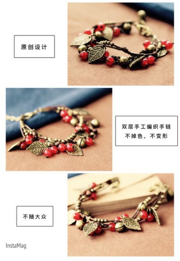 Vòng chân nữ phiên bản Hàn Quốc của lá nhiều lớp chuông Mori retro hoang dã gió quốc gia handmade đồ trang sức vòng tay bạn gái quà tặng lắc chân vàng pnj