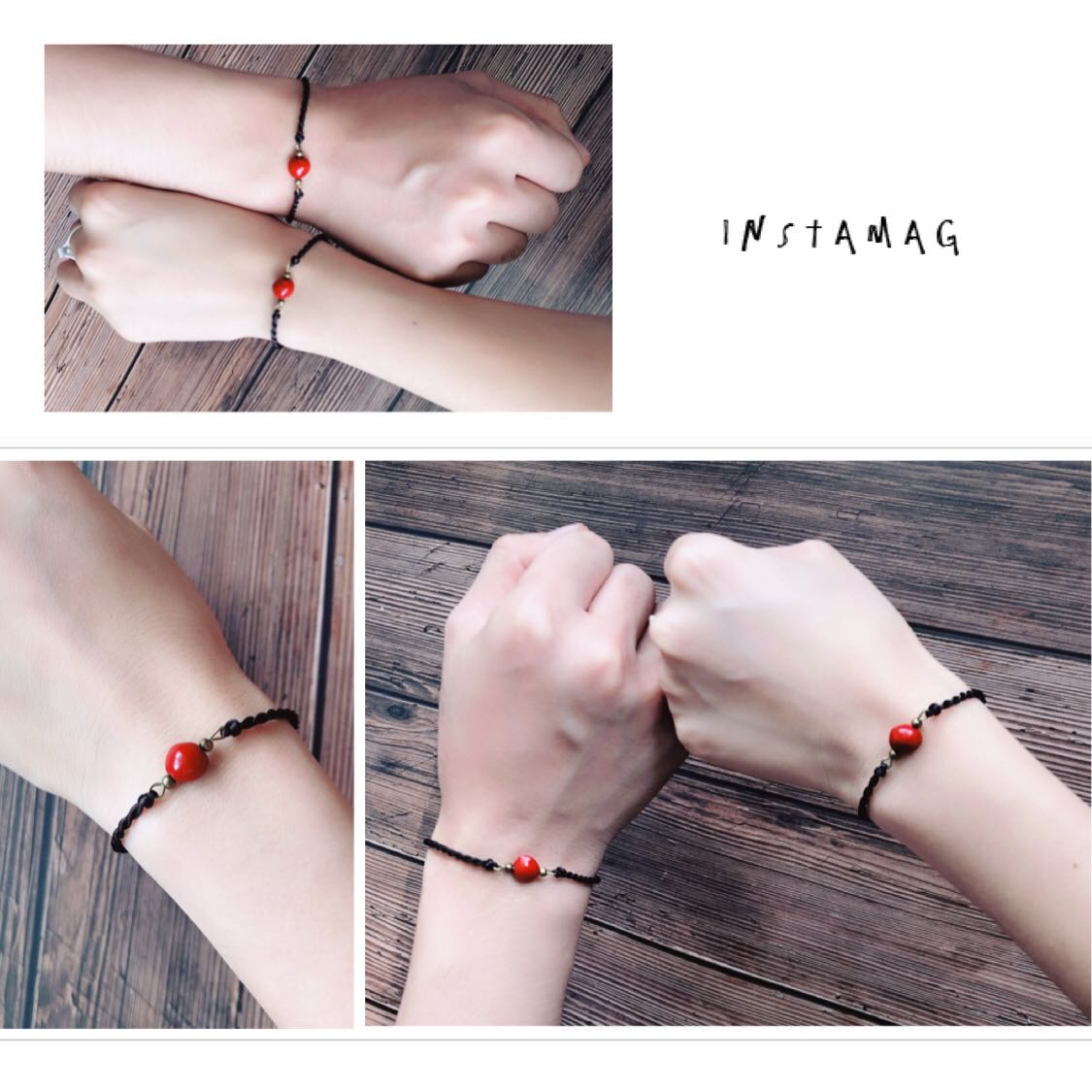 Vòng đeo tay gốc đậu đỏ Vòng tay đậu keo đôi thủ công tinh xảo dây dệt văn học tối giản Sen nam nữ vòng chân thạch anh tóc đỏ