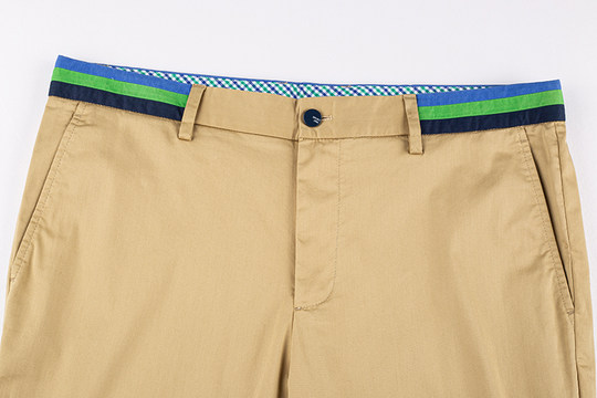 鸟家剪标卡其色夏款休闲裤男青年商务休闲合体直筒微弹长裤91040