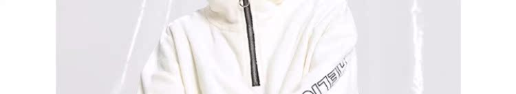 BKTL Châu Âu và Hoa Kỳ xu hướng cao cổ áo len thêu nửa zip Xu hướng nam và nữ lông cừu áo len dài tay áo len nam hoodie hồng nam