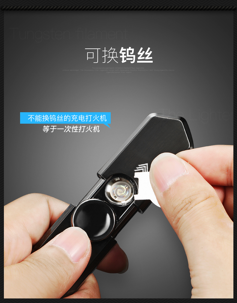 Zobo chính hãng ngón tay con quay nhẹ sạc cá tính phong cách sáng tạo usb thuốc lá nhẹ hơn để gửi bạn trai quẹt bic