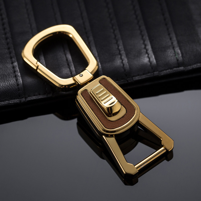 zobo genuine car keychain men's metal horseshoe buckle waist buckle keyring simple creative pendant gift box