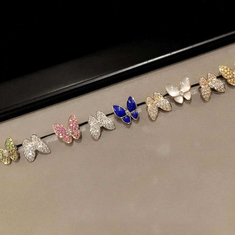 Double Butterfly Mother-Of-Pearl Ring with Diamonds, 925 Silver Gold-Plated Shell, Elegant and Simple, Fingertip Flower Set, High-End Light Luxury Double Butterfly Mother-Of-Pearl Ring with Diamonds, 925 Silver Gold-Plated Shell, Elegant and Simple, Fingertip Flower Set, High-End Light Luxury