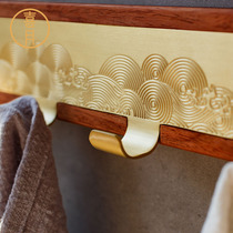 Xiyue brass entrance entrance foyer hanging clothes hook row hook punch-free clothes hook creative new Chinese solid wood hook