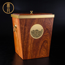 Xiyue household living room creative new Chinese style mahogany solid wood classification trash can Chinese style with cover office bedroom