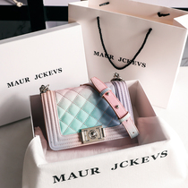 Hong Kong MaurJckevs leather rainbow small fragrance Lingge chain bag women 2021 new one shoulder messenger bag