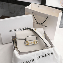 Hong Kong MaurJckevs leather saddle bag female 2021 new fashion high-class sense of foreign style shoulder messenger bag