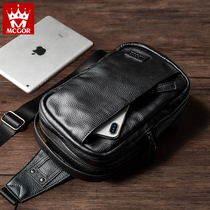 Maizhe leather mens chest bag crossbody bag shoulder bag fashion casual bag head layer cowhide Japan and South Korea version of the tide mens bag