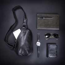 Maizhe chest bag mens leather casual mens shoulder bag crossbody bag Fashion brand fanny pack fashion cowhide small bag backpack