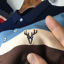 Mall Identical Deer Corner Embroidery Long Sleeve Polo Shirt Male Spring Autumn Business Casual Streaks Turtleneck T-shirt With Leading Mens Clothing