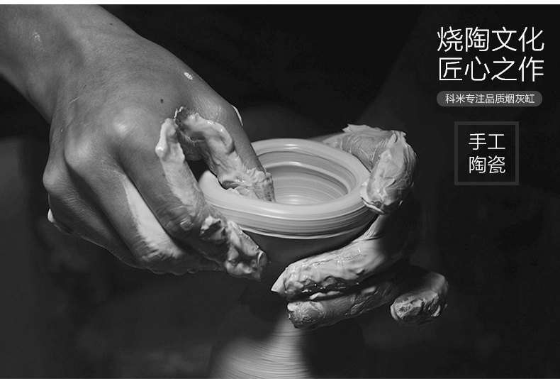 Chinese style household living room office windproof ashtray ashtray extra large creative move ceramic ashtray restoring ancient ways