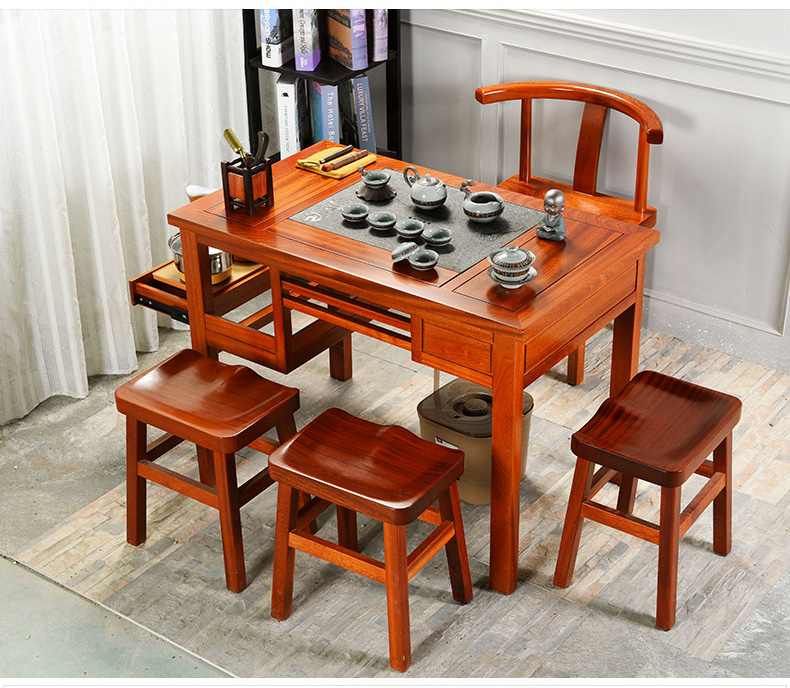 Howe cheung hua limu tea table annatto furniture of new Chinese style furniture combination solid wood tea tea table of kung fu tea table