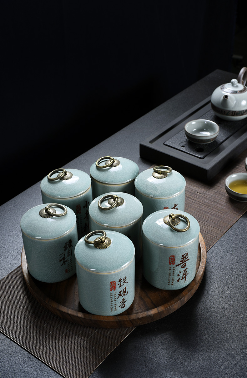 Small tea house auspicious elder brother up with ceramic seal pot store receives tea accessories pu - erh tea pot seal