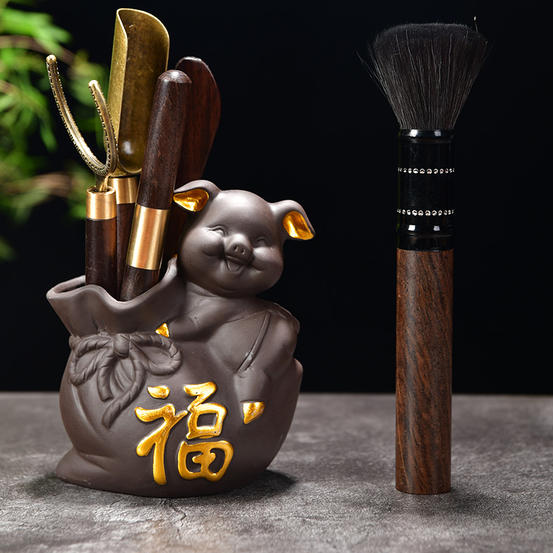 Howe auspicious furnishing articles pet boutique creative purple sand tea and kung fu tea accessories ebony monk tea 6 gentleman