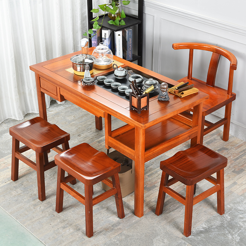 Howe cheung hua limu tea table annatto furniture of new Chinese style furniture combination solid wood tea tea table of kung fu tea table