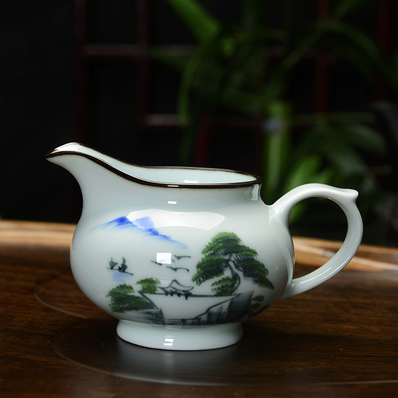 Howe auspicious celadon hand - made of hand - made points fair keller of tea ware sea hand - made ceramic tea tea set