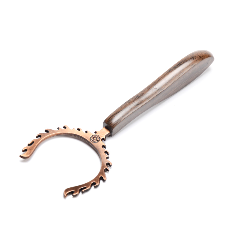 Howe auspicious ebony fork fork bracket stainless steel cups of tea cups cup fork fork kung fu tea accessories the hot copper cup