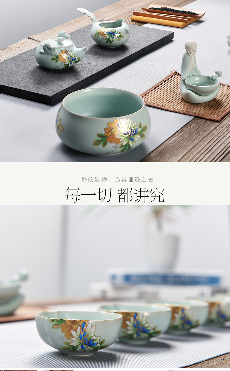 Howe cheung kung fu tea set to open the slice your up of a complete set of ceramic tea tureen teapot tea gift box