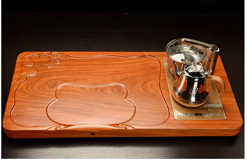 Howe auspicious spend pear wood blocks tea tray tea saucer suit your up celadon kung fu tea set four unity of electric heating furnace