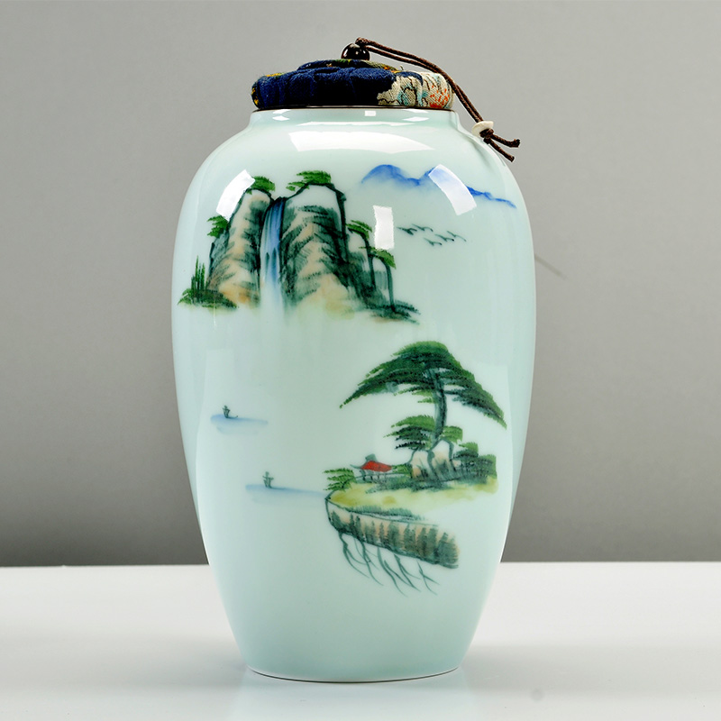 Hao auspicious celadon hand - made ceramic pu 'er tea pot pot seal to do spend, hand - made caddy fixings