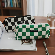 Rosewood Marine Classic Chessboard Gripen Pouch Ins Style Tune Student Salt Ensemble Large Capacity Stationery Bag Makeup Bag
