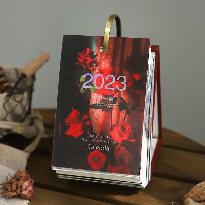 Daily love poetry table calendar 2023 inspirational emotional beauty calendar can tear down the countdown literary desktop decoration Valentine's Day
