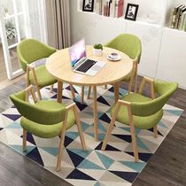 Nordic Wind Talks Table And Chairs Combined Milk Tea Shop Club Guests Table Office Reception Desk Home Whole Set Of Round Table