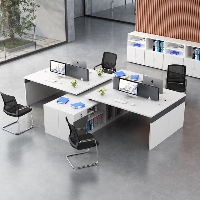 Hefei face-to-face four-person staff desk simple modern office table station artifact work table bezel